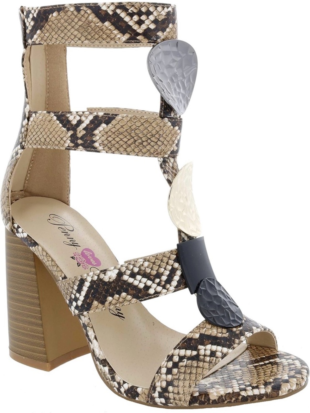 Penny Loves Kenny Women's Tymber Sandals, Color-Natural Faux Snake, Size 6M